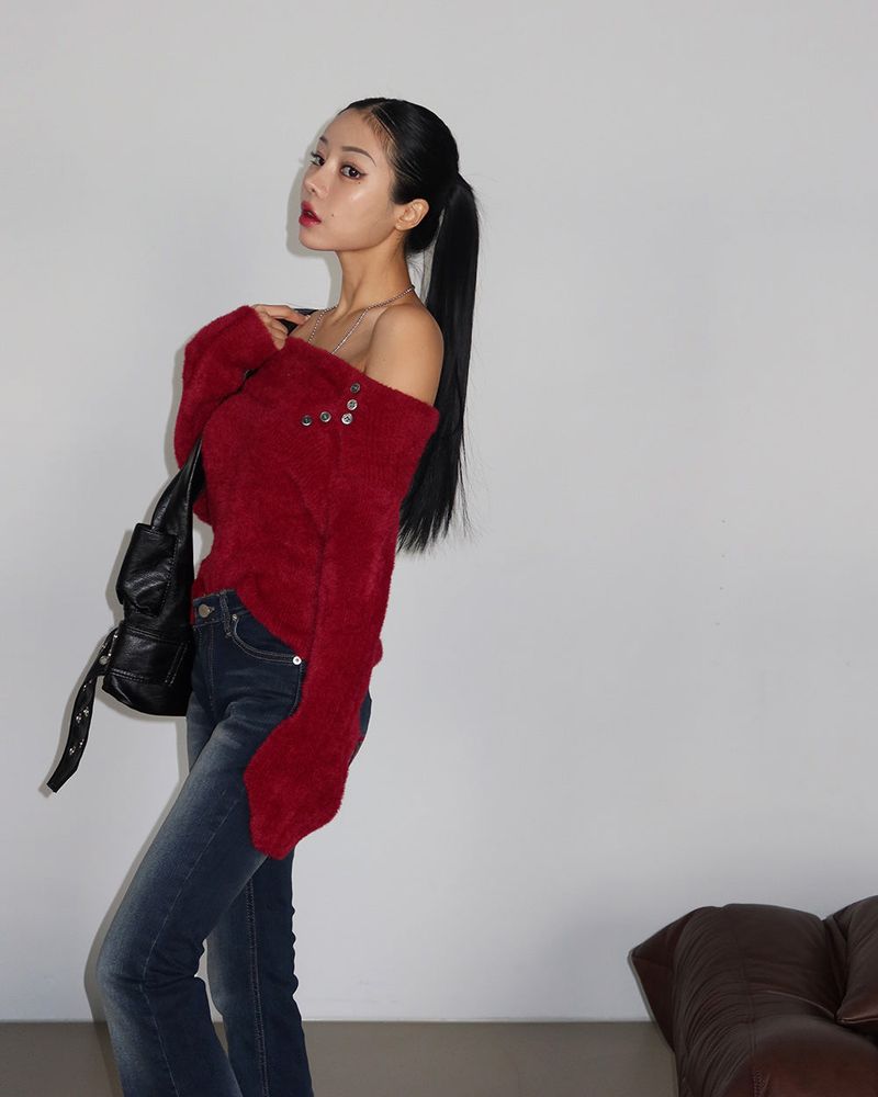 hip lettering bootcut jeans