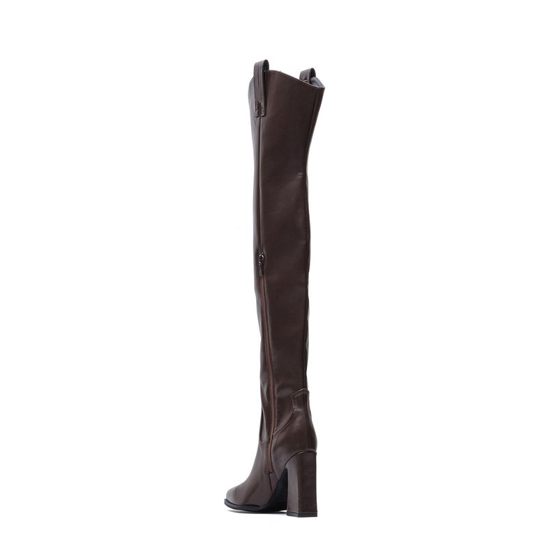 Thigh High Western Boots Heel(Brown)