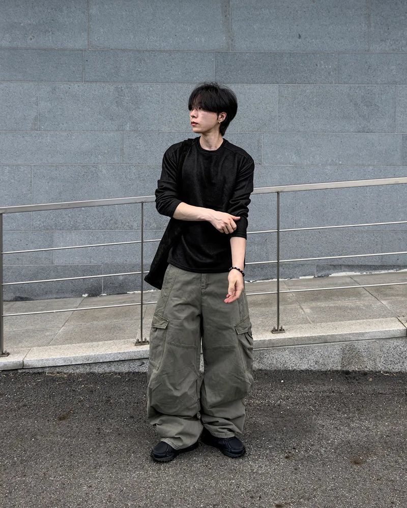 Cerne Dying Washed Curved Cargo Pants