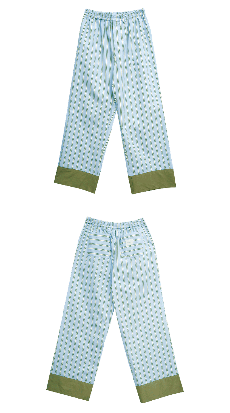 Sky Green Stripe Pants