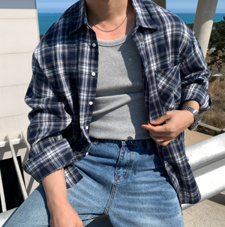 Kuiper Overfit Simple Pocket Check Shirt