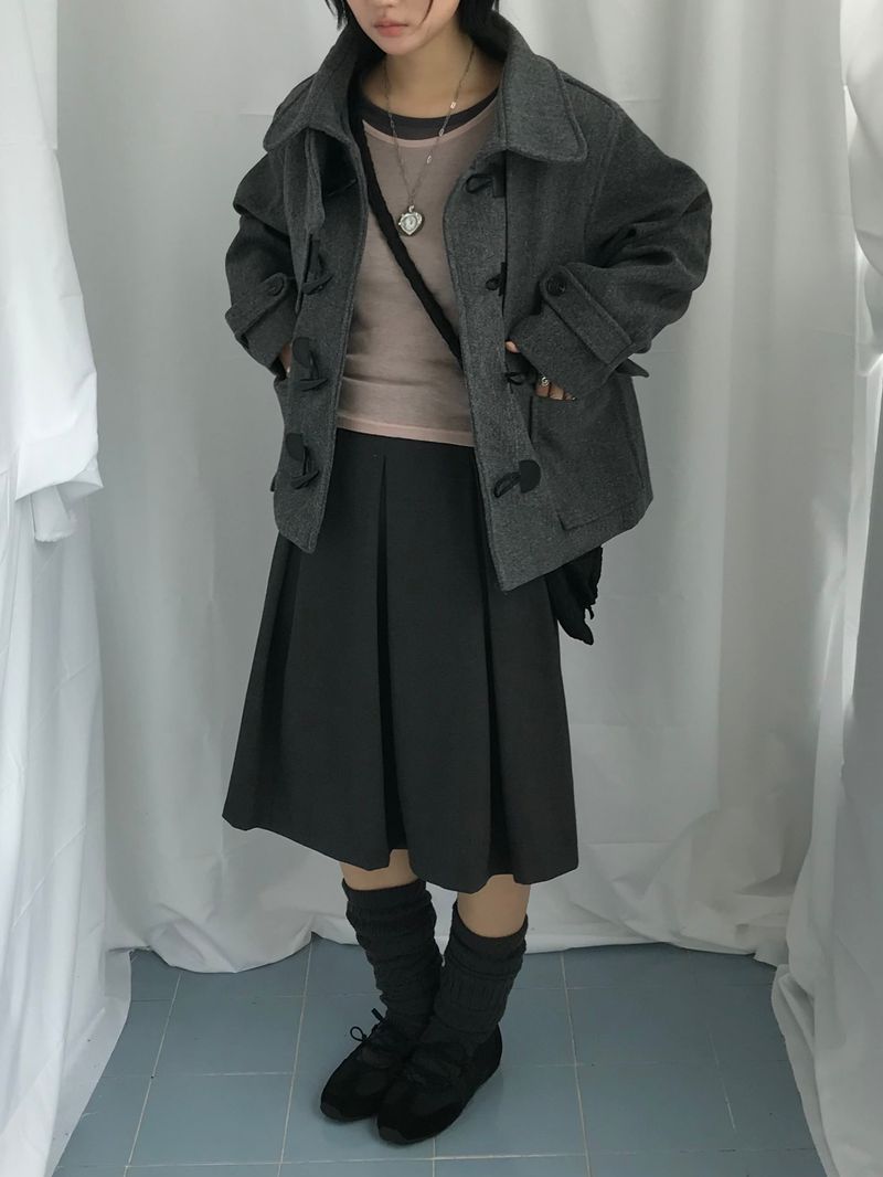 veloni basic bell pleats skirt