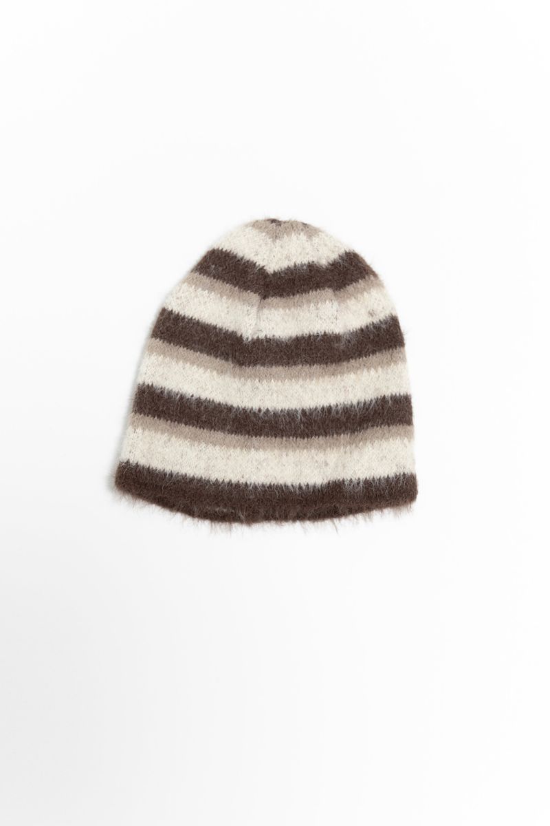 fluffy stripe color beanie(4colors)