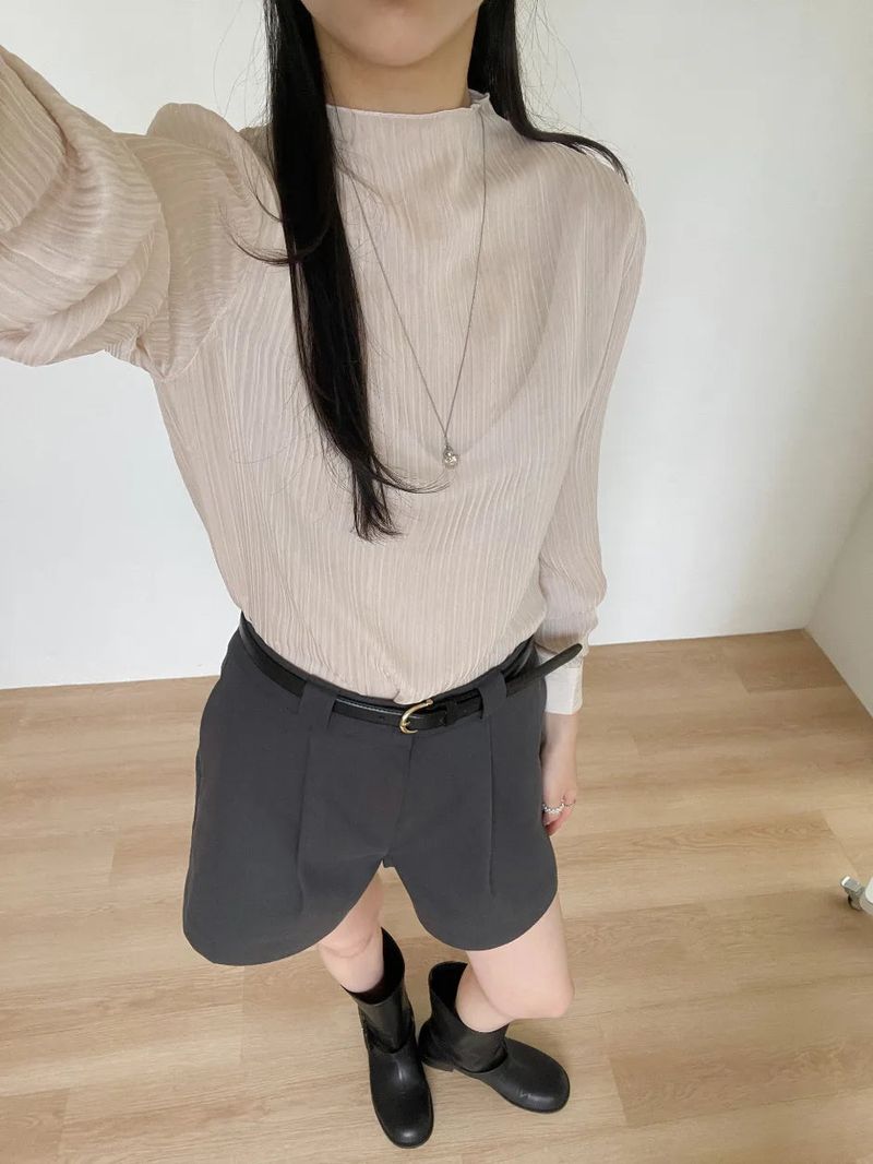 INCHANT ME(インチャントミー)の「Linda Mock Neck Pleated Blouse(Tops)」
