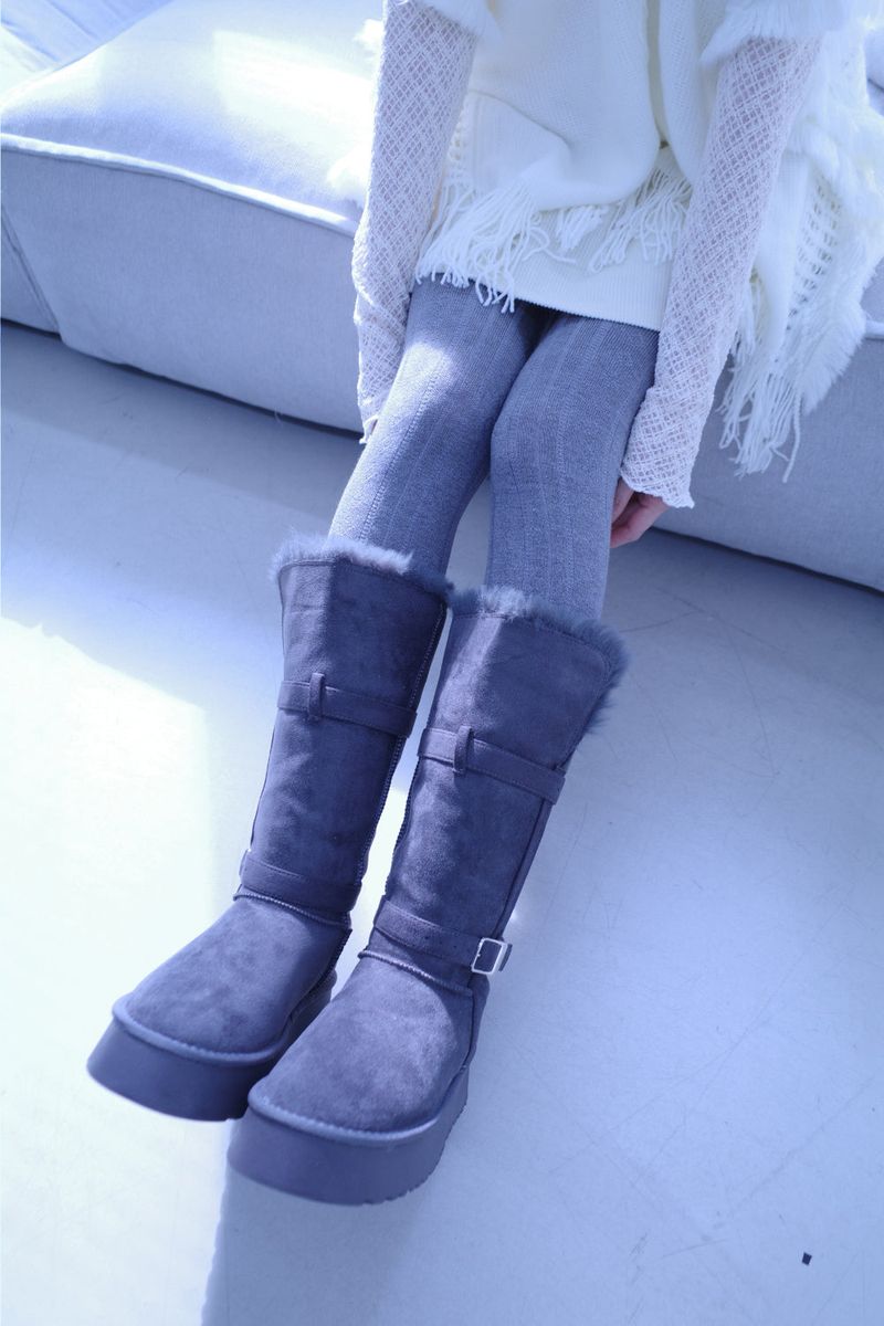 pom pom buckle long ugg boots
