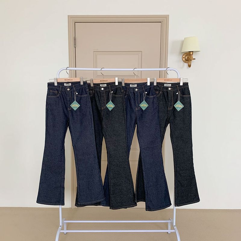 [BELLIDE MADE / 2 lengths] Color change X, non-fade boot cut denim pants