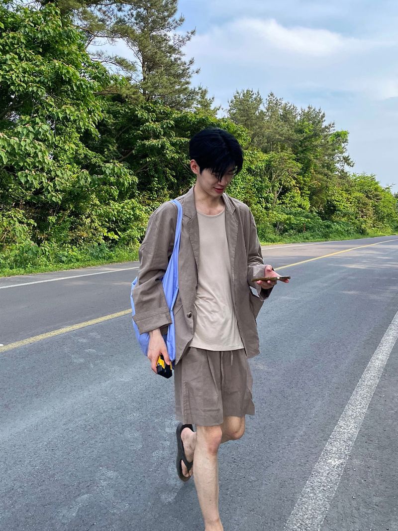 Basic Linen set up blazer jk