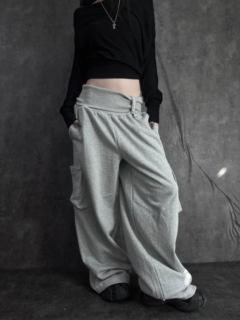 wrap waist wide pants (2color)