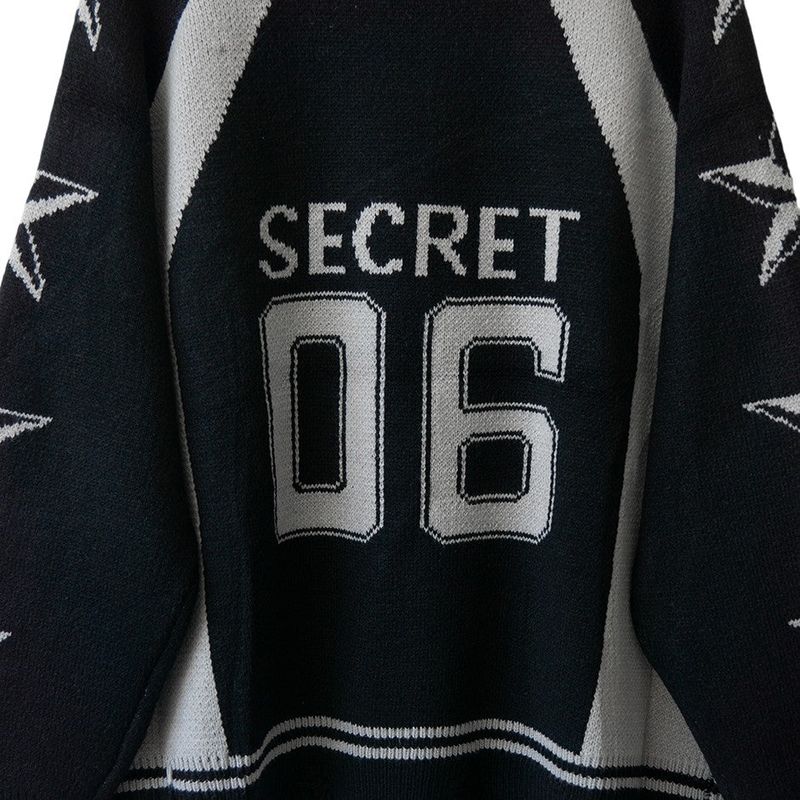 Star-printed Knitwear Zip-Up