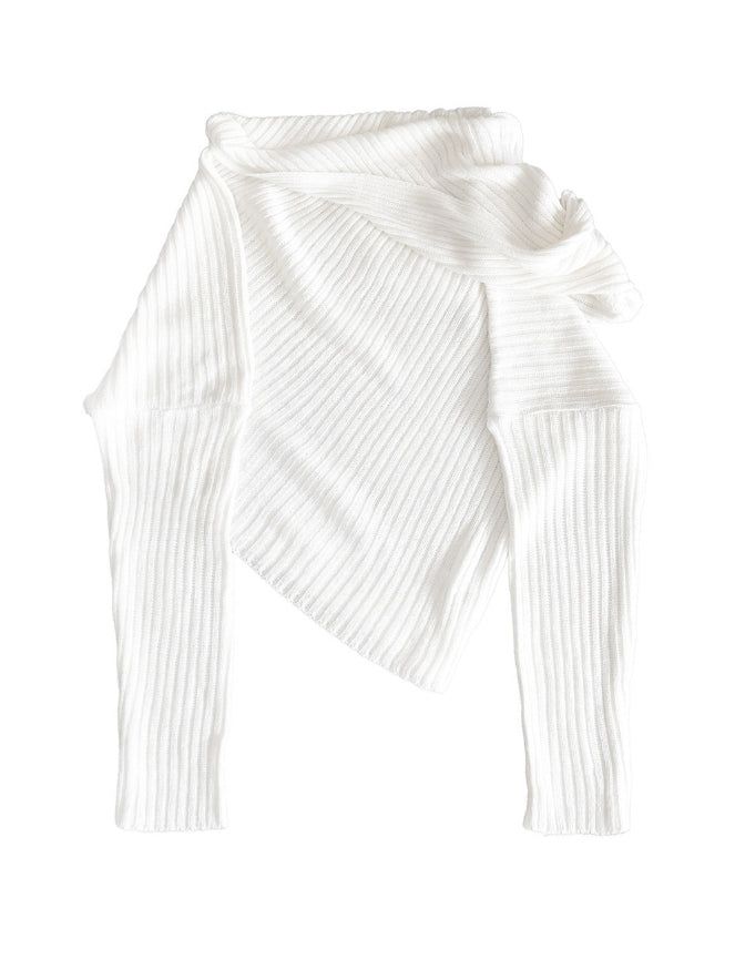One-off diagonal hooded knit