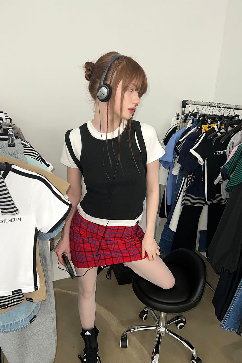 ORIGINAL MINI CHECK SKIRT (RED)