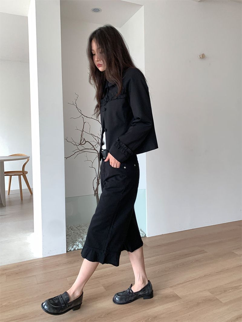 ROUND COLLAR FRILL JACKET (2C)