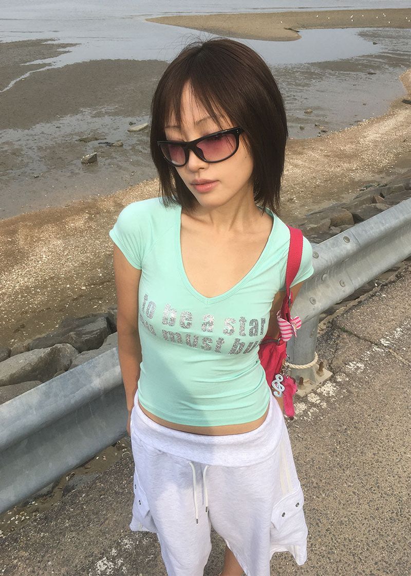 GLITTER V TEE (5color)