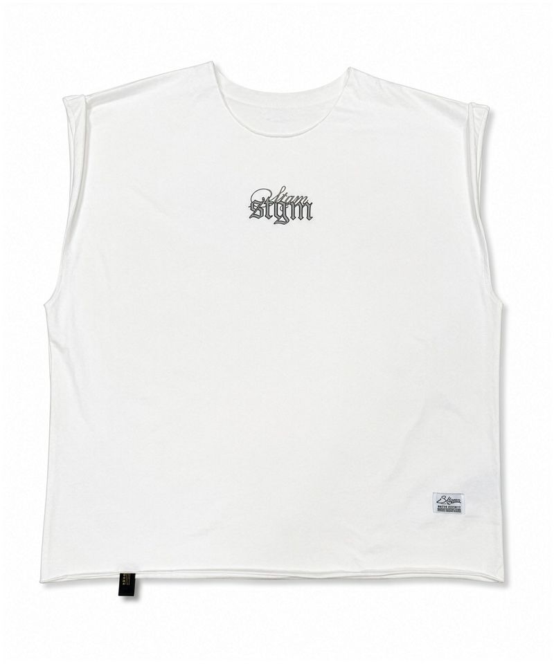 RAW-CUT WASHED SLEEVELESS WHITE
