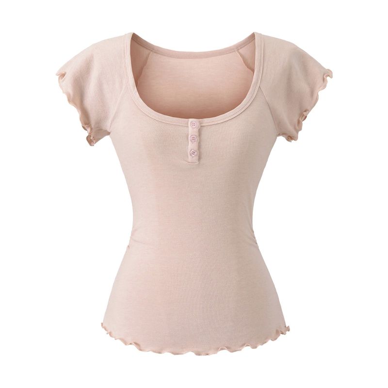Evania Button Slim T-shirt