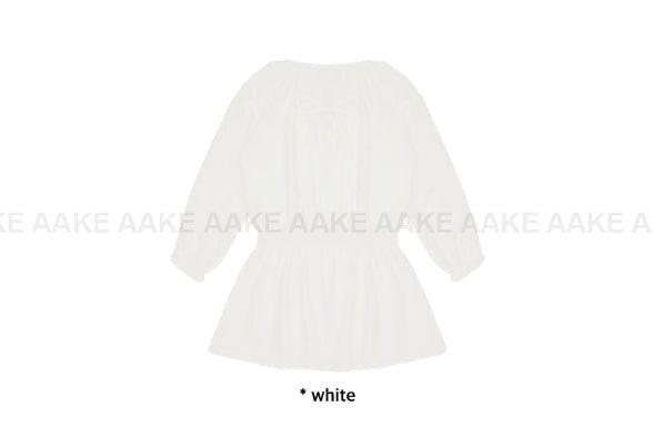 WAIST SHIRRING LONG BLOUSE