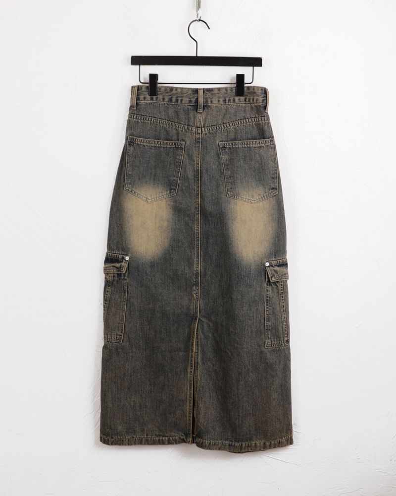 Parform Remedy Washing Long Denim Skirt