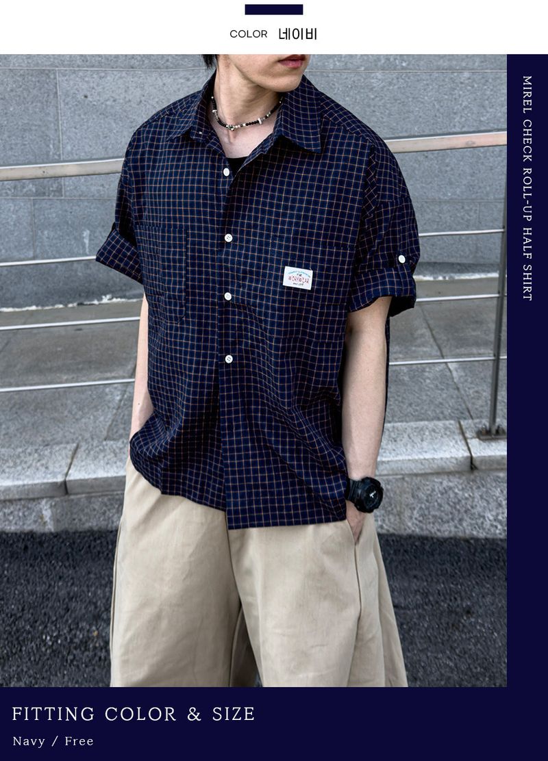 Mirel Check Roll-Up Half Shirt