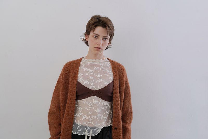 Softy alpaca cardigan_orange
