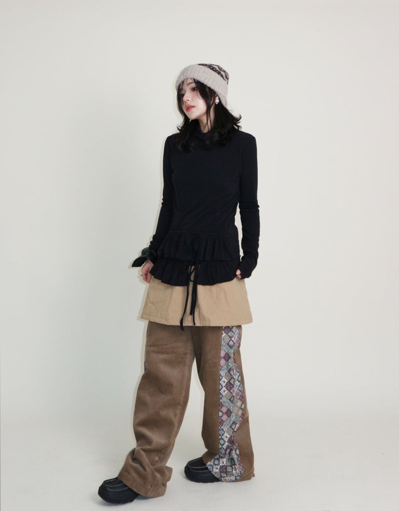 Yves Double Frill Layered Shea Turtleneck (Turtleneck)