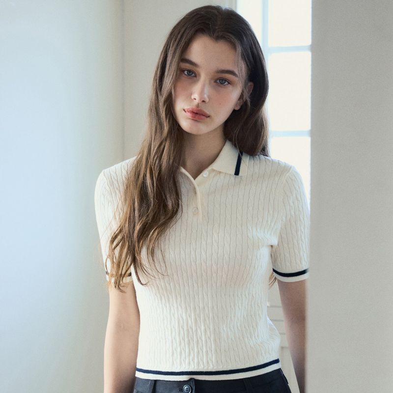 Always Cable Half Knit_Ivory