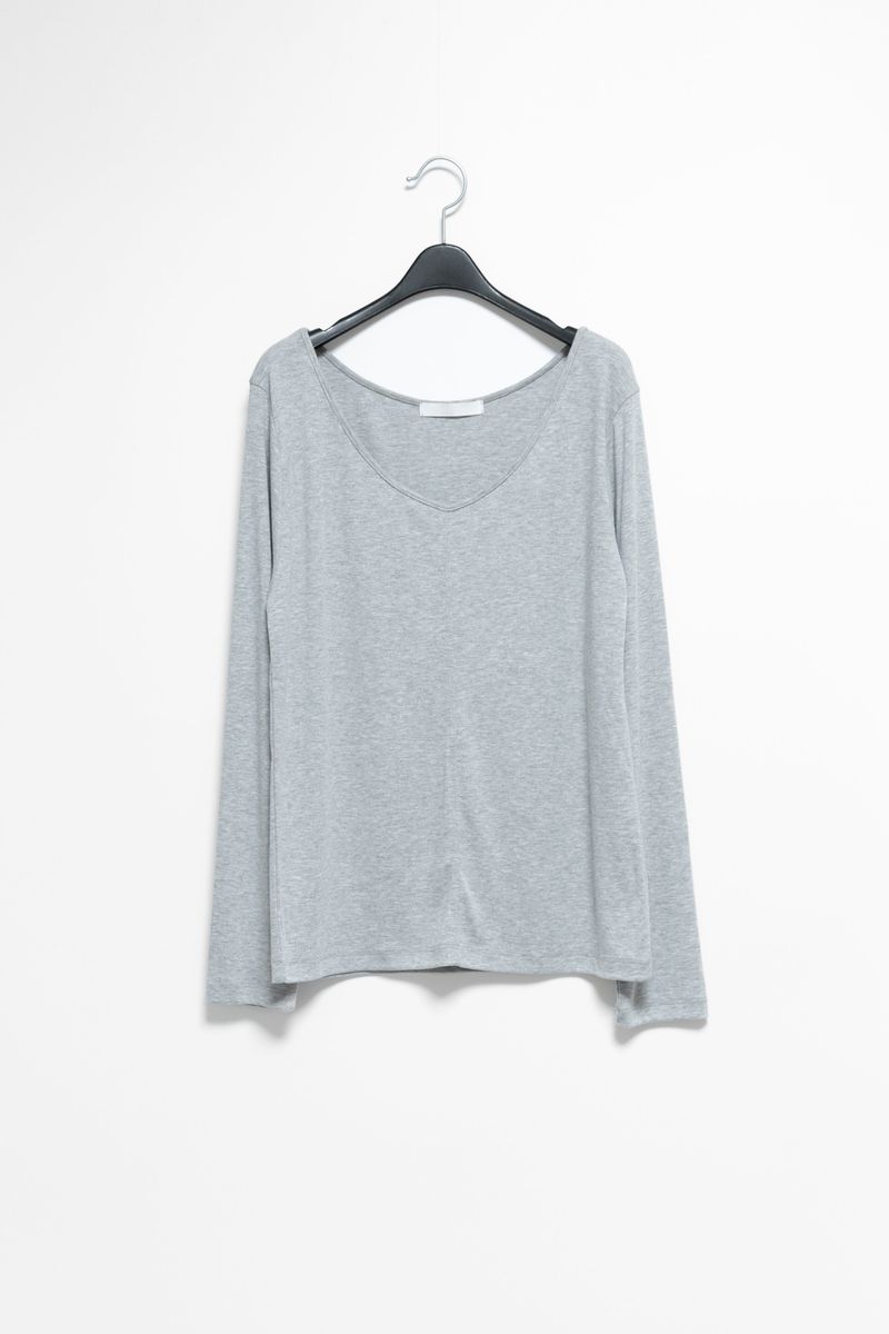 soft deep neck long top(3colors)