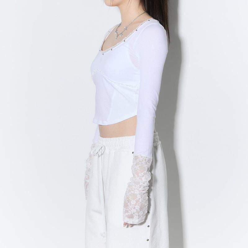 (2nd reorder) corset stud long sleeve - white