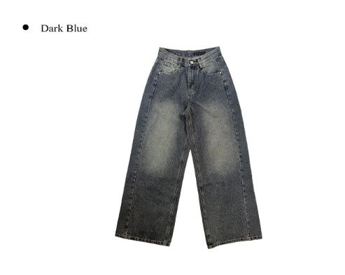 Dero Cut Washing Denim Wide Pants