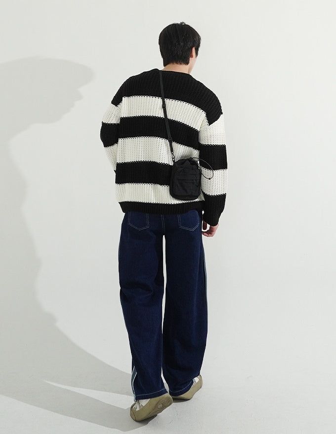 [BELT SET] Rope Line Denim Pants