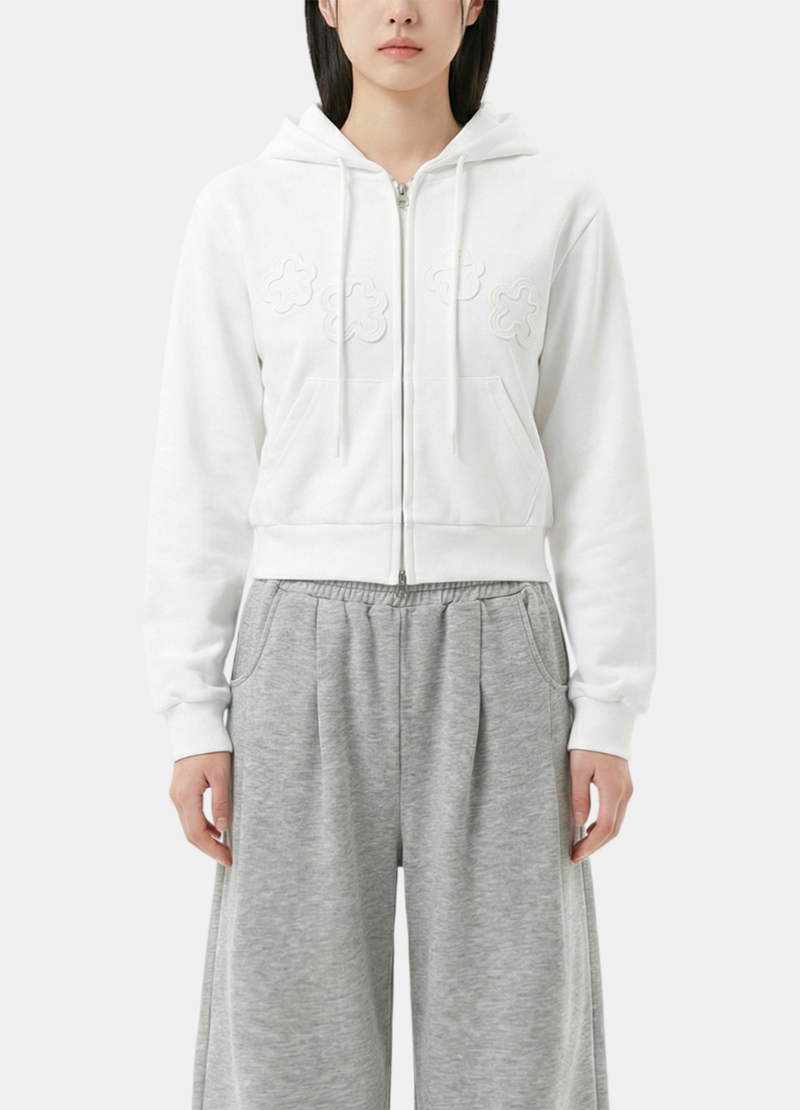 Clover Flower Point Hoodie Zip-up
