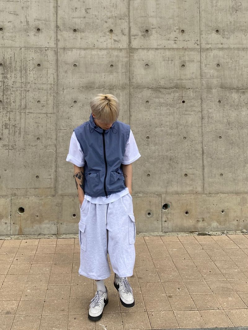 Terry Cargo Sweat String Half Pants 3C