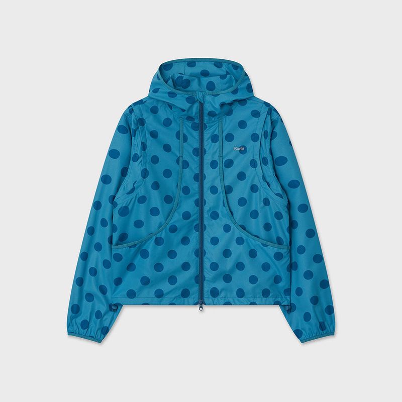 Sunlit（サンリット）の「ツーウェイ ドット フーデッド ウィンドブレーカー (Teal Green)（ジャケット/アウター）」