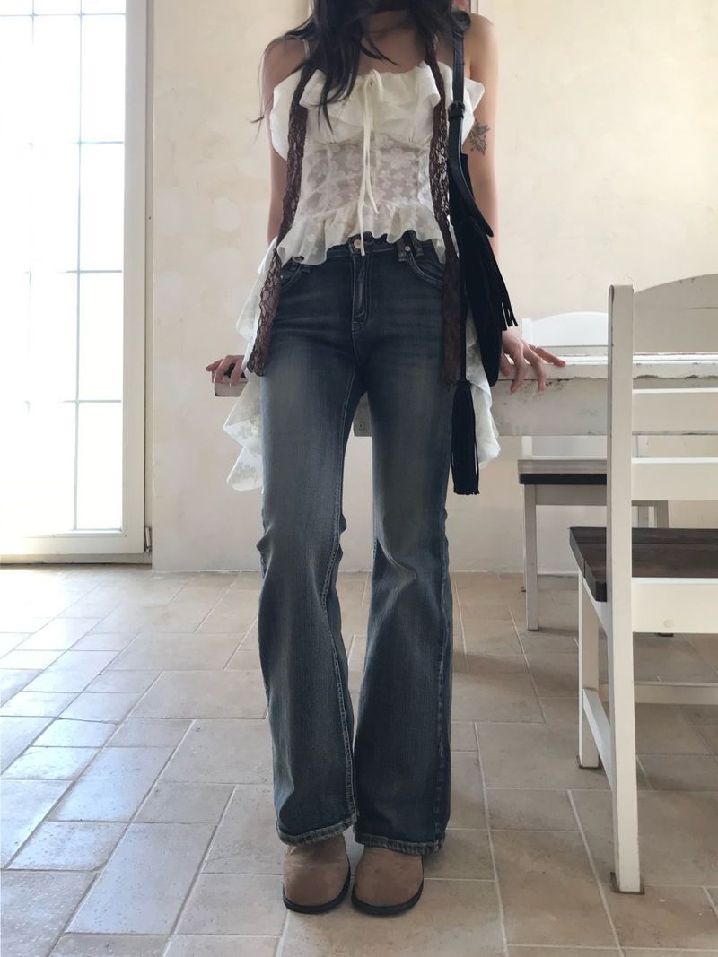 Bridget Gradient Washing Bootcut Denim Pants