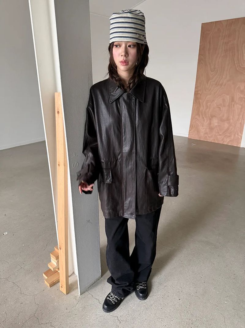 leather half jacket