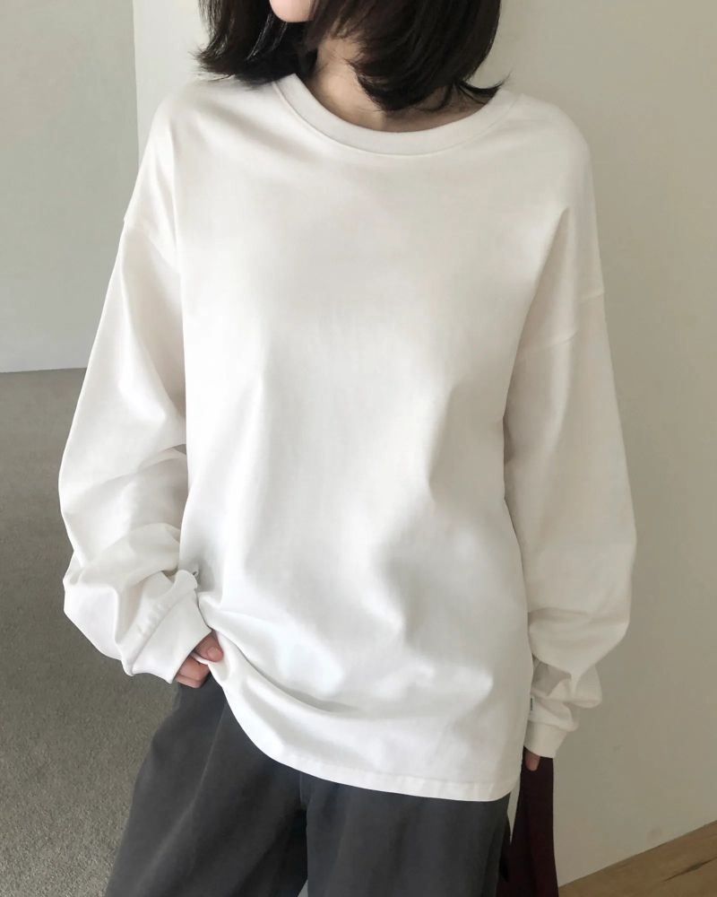 [ORIGINAL] Rosette Loose-Fit Lettering Long-Sleeve