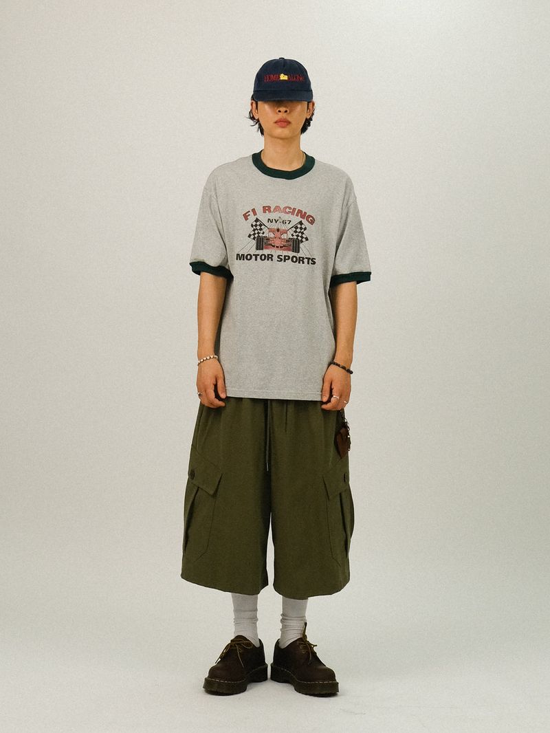 AD Cargo Back Printing Bermuda Banding Pants