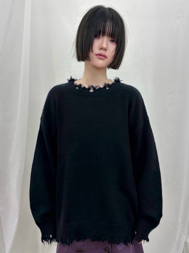 fungus（ファンガス）の「ソフトローエッジニット (2colors)（トップス）」
