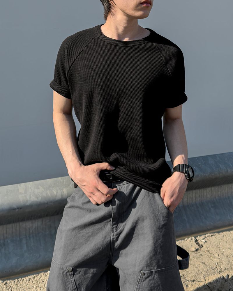 Morph Waffle Raglan Short Sleeve T-Shirt