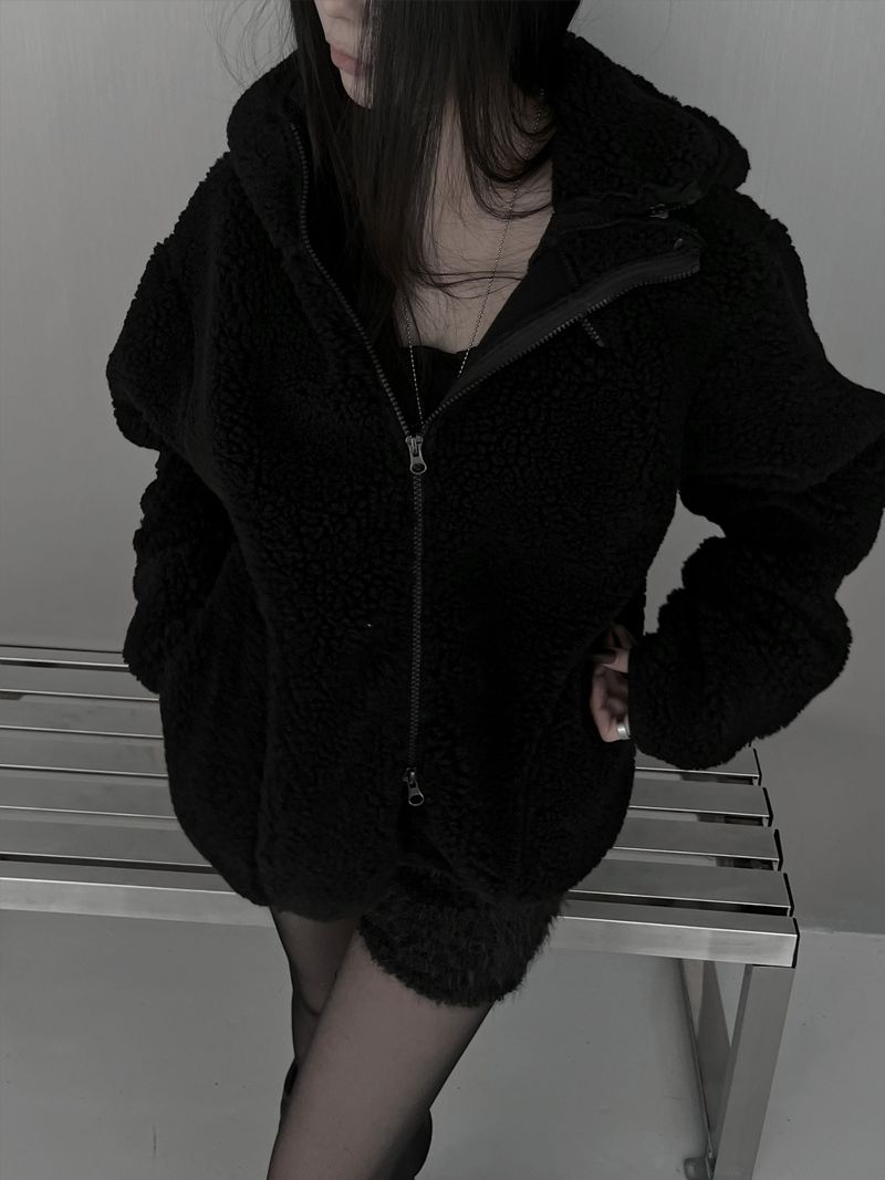 [unisex] シェルパフーディーフリースジップアップ (2color)