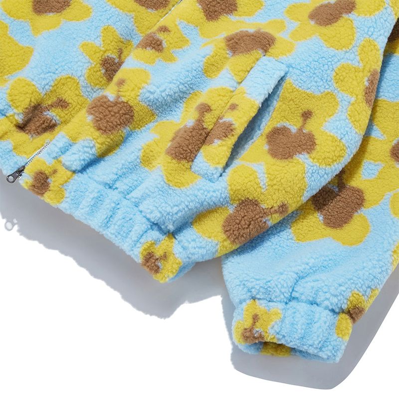 Flower Bear Fluffy Jacket_Sky Blue