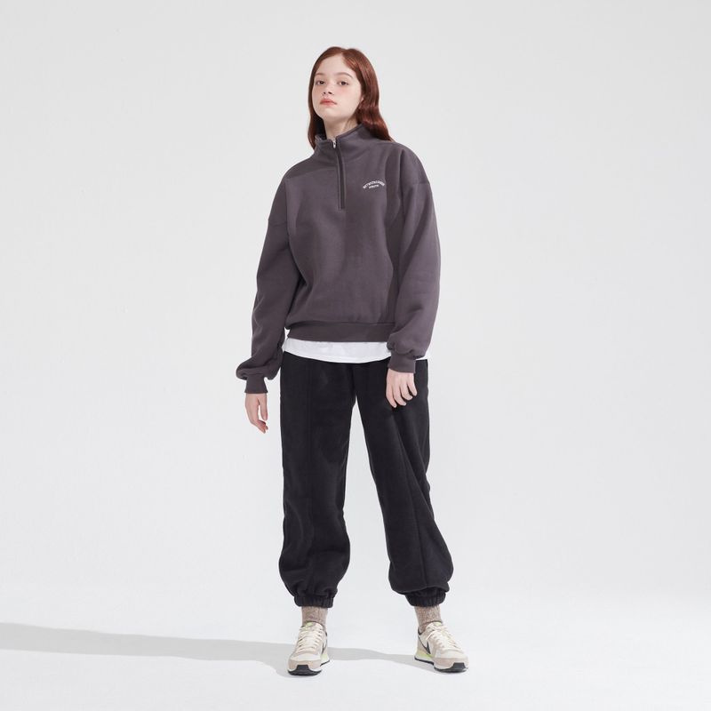 NAPPING HALF ZIPUP SWEATSHIRT_CHARCOAL