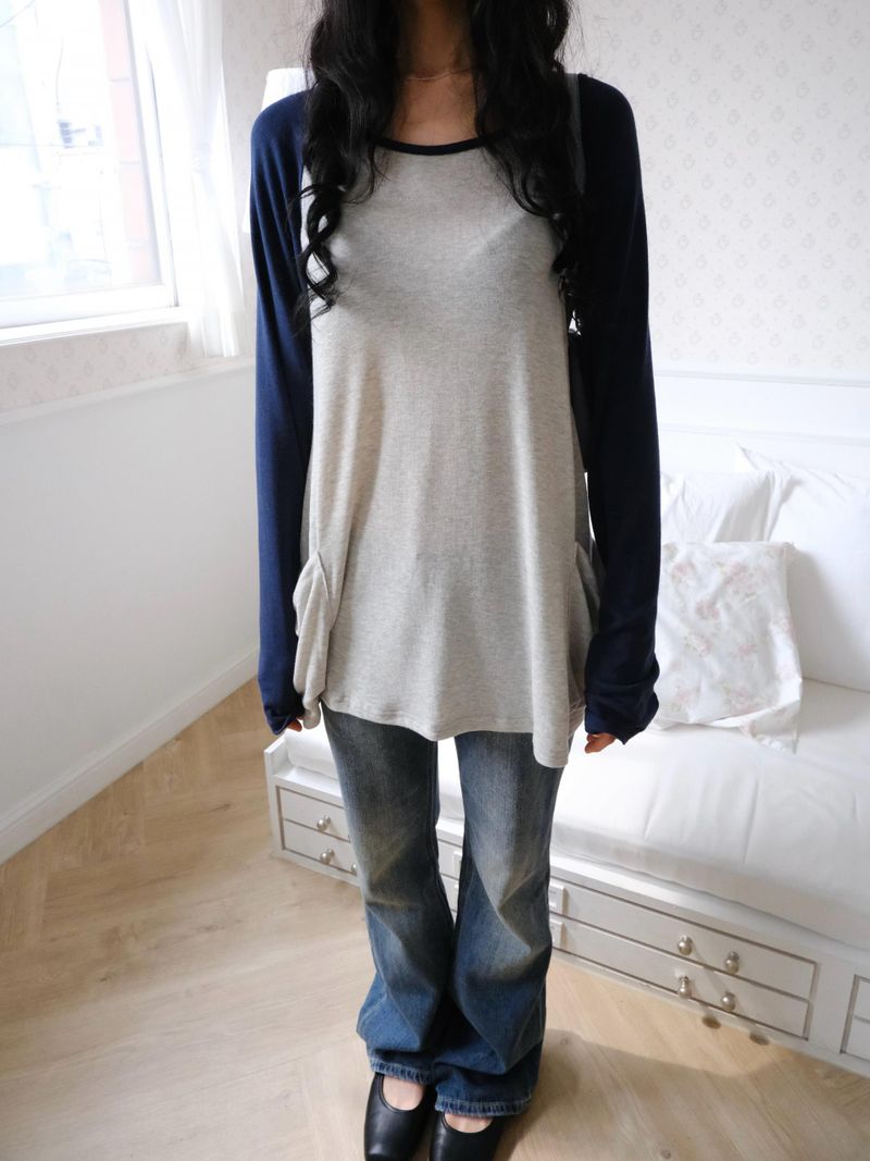 pocket raglan long t
