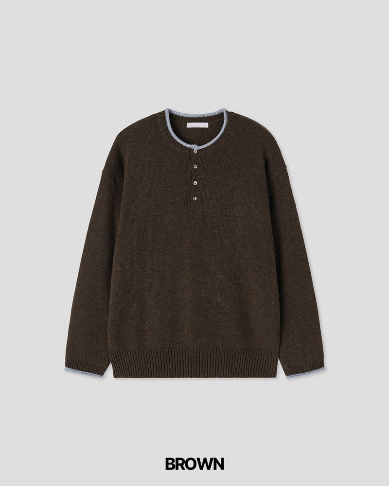 エルビン ラムズウール ヘンリーニット