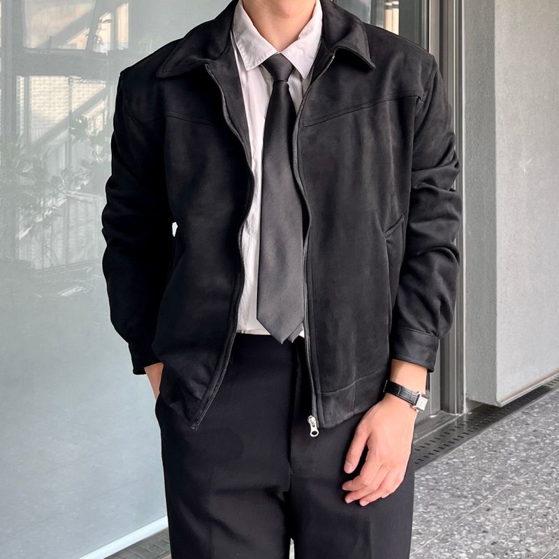 Mens Suede Trucker Jacket