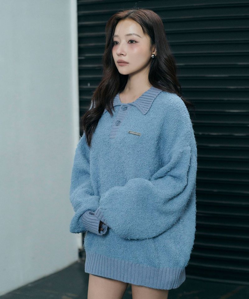 ANDGEEBEE（アンジービー）の「UNISEX ルーズポロニット（Tops）」