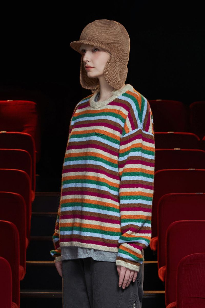 STRIPE MOHAIR KNIT / BEIGE