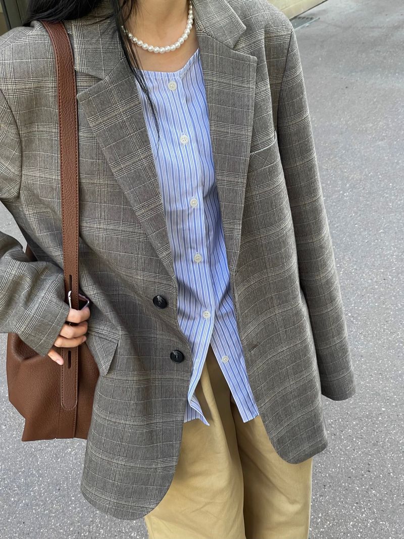Vichy check pattern blazer