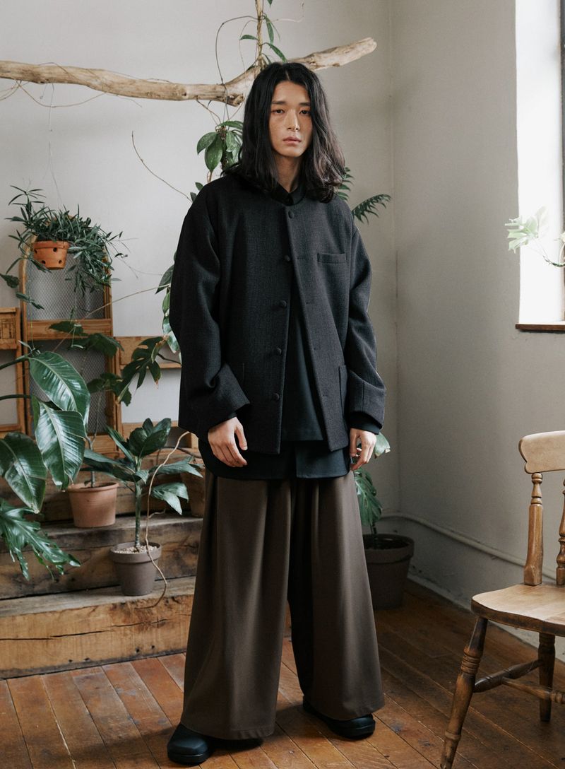 unisex tweed jacket charcoal