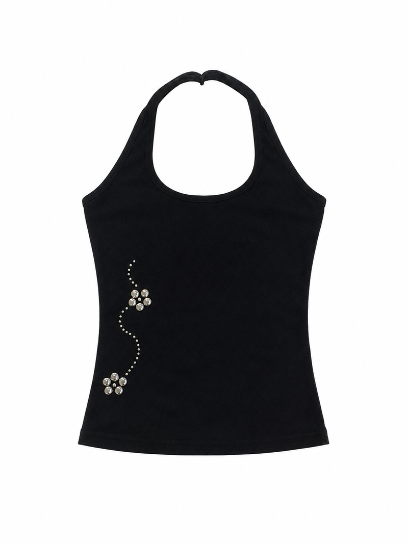 Flower Stud Halter Top