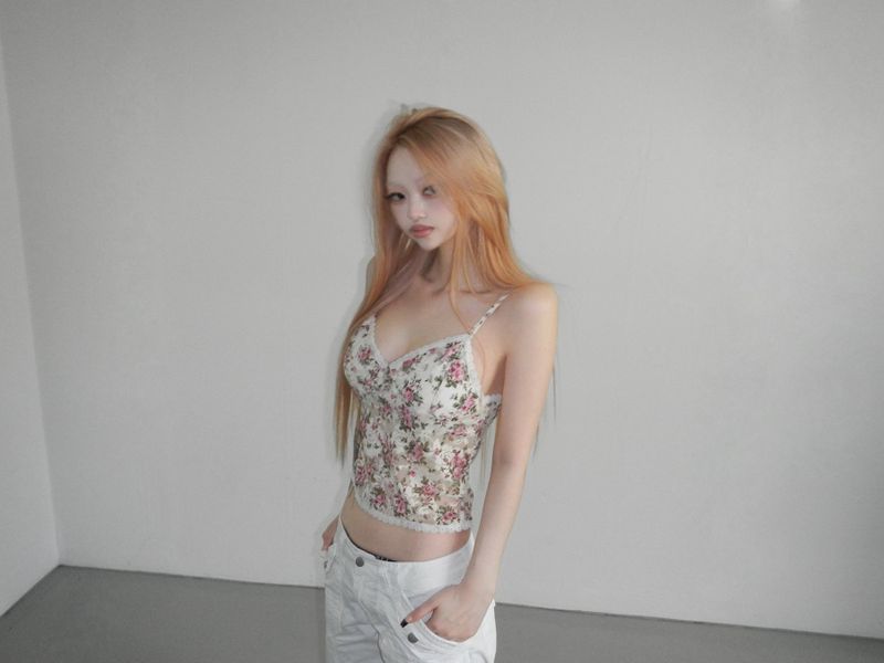 vivid flower bustier (2 color) 